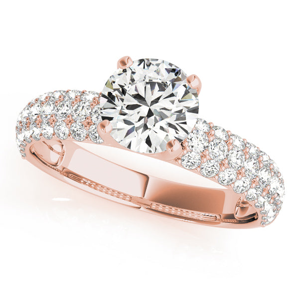 Round Pave Diamond Engagement Ring · 1.68 ct tw