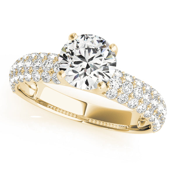Round Pave Diamond Engagement Ring · 2.63 ct tw
