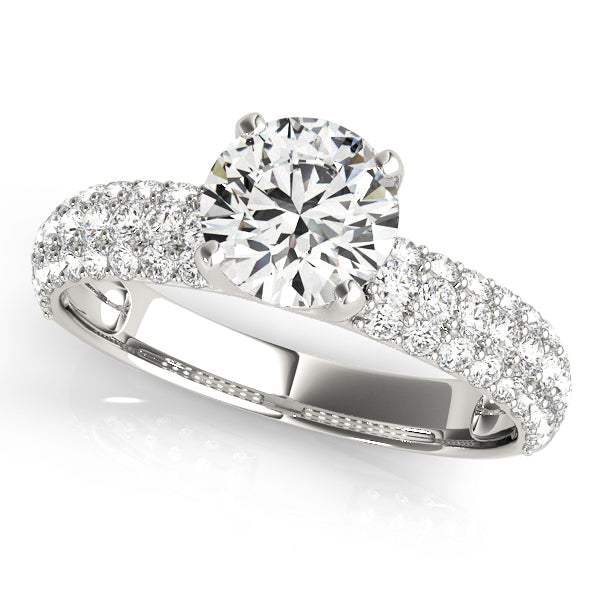 Round Pave Diamond Engagement Ring · 1.68 ct tw