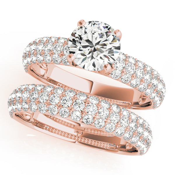 Round Pave Diamond Engagement Ring · 1.68 ct tw