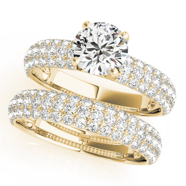 Round Pave Diamond Engagement Ring · 1.38 ct tw