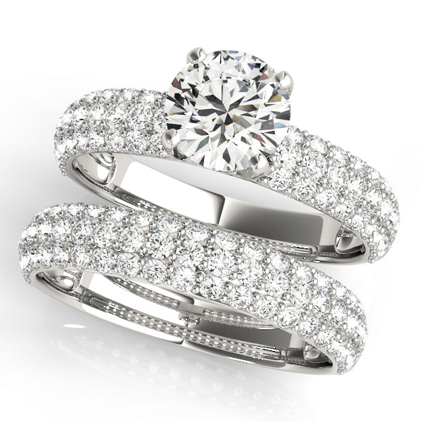 Round Pave Diamond Engagement Ring · 2.13 ct tw