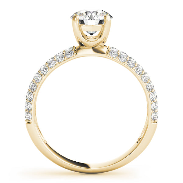 Round Pave Diamond Engagement Ring · 1.38 ct tw