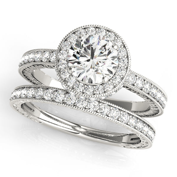 Round Halo Diamond Engagement Ring · 1.45 ct tw