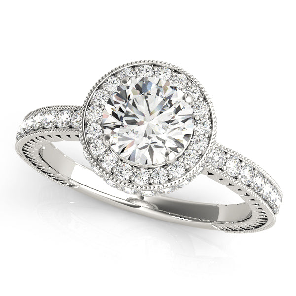 Round Halo Diamond Engagement Ring · 1.45 ct tw