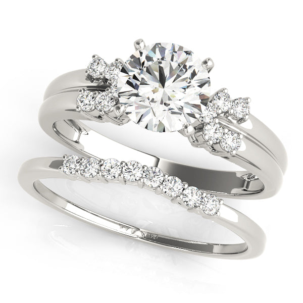 Cluster Sides Diamond Engagement Ring · 0.12 ct tw