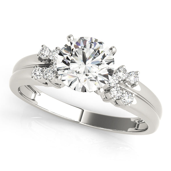Cluster Sides Diamond Engagement Ring · 0.12 ct tw
