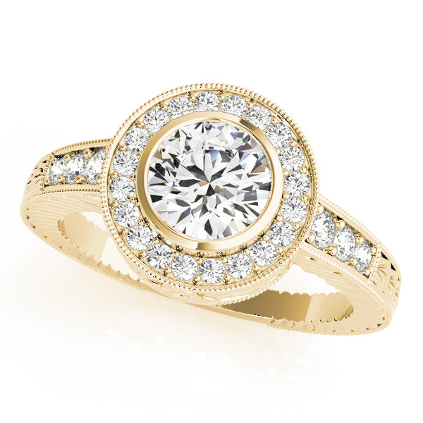 Round Halo Diamond Engagement Ring · 1.29 ct tw