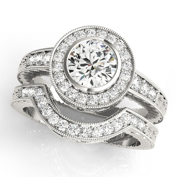 Round Halo Diamond Engagement Ring · 1.29 ct tw