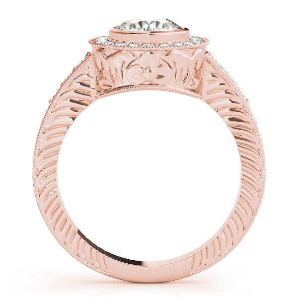 Round Halo Diamond Engagement Ring · 1.29 ct tw