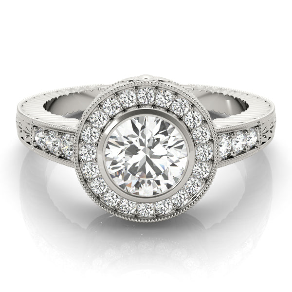 Round Halo Diamond Engagement Ring · 1.06 ct tw