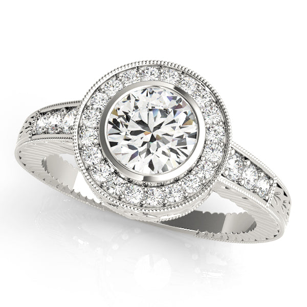 Round Halo Diamond Engagement Ring · 0.80 ct tw
