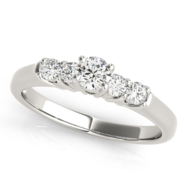 Round Single Row Prong Set Diamond Engagement Ring · 0.70 ct tw