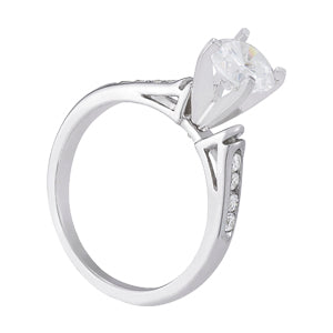 Single Row Channel Set Diamond Engagement Ring · 0.12 ct tw