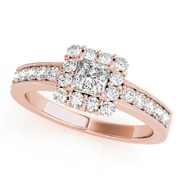 Square Halo & Cushion Diamond Engagement Ring · 0.90 ct tw