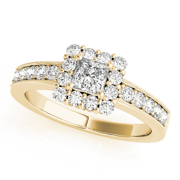 Square Halo & Cushion Diamond Engagement Ring · 0.90 ct tw