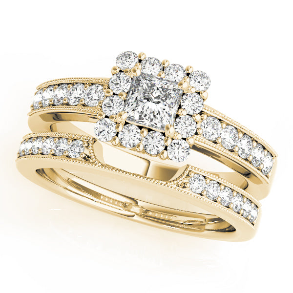 Square Halo & Cushion Diamond Engagement Ring · 0.90 ct tw