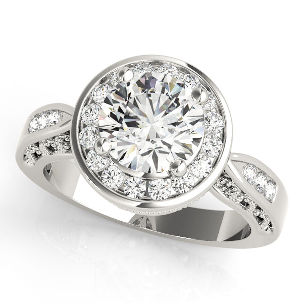Round Halo Diamond Engagement Ring · 1.67 ct tw