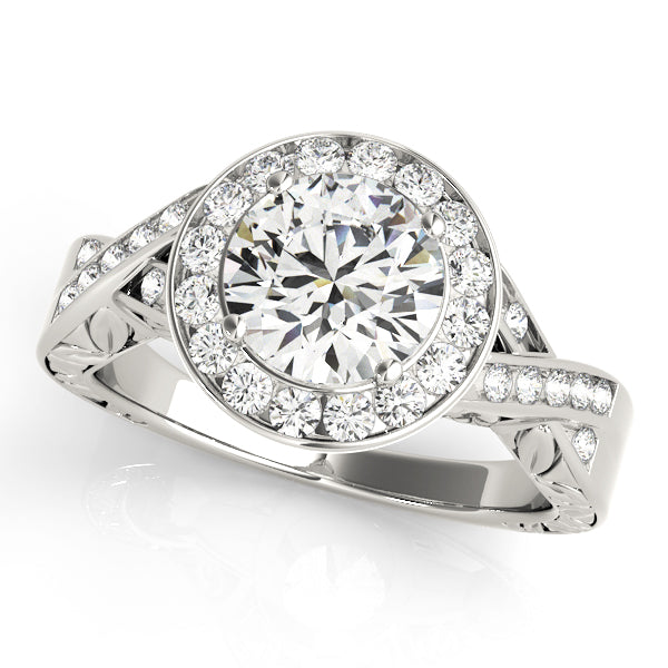Round Halo Diamond Engagement Ring · 1.71 ct tw