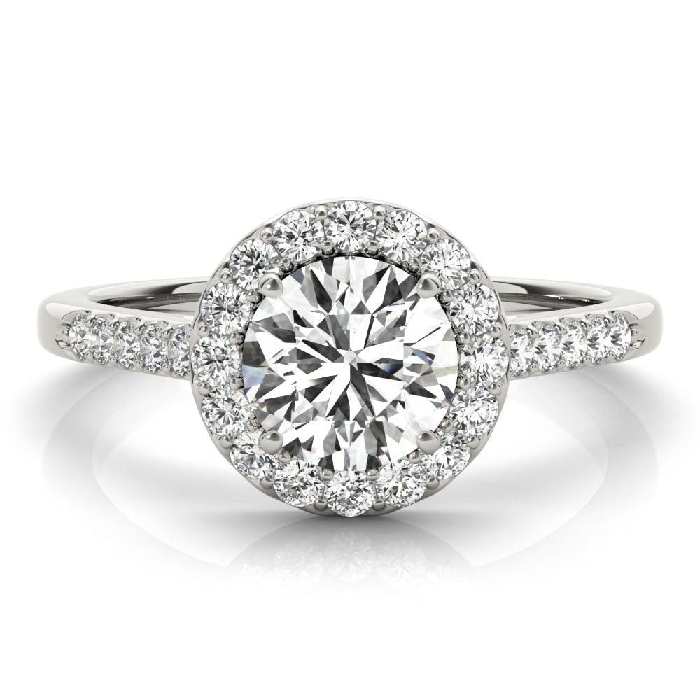Round Halo Diamond Engagement Ring · 1.02 ct tw