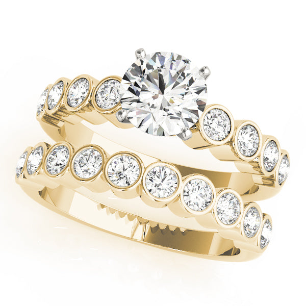Single Row Bezel Set Diamond Engagement Ring · 0.25 ct tw