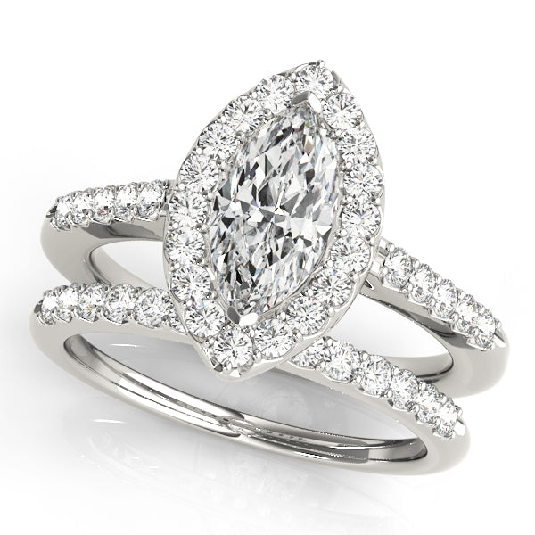 Marquise Halo Diamond Engagement Ring · 0.44 ct tw