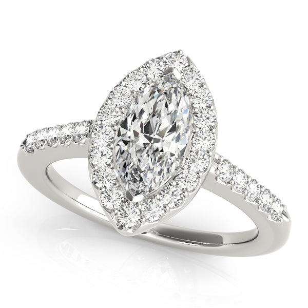 Marquise Halo Diamond Engagement Ring · 0.44 ct tw