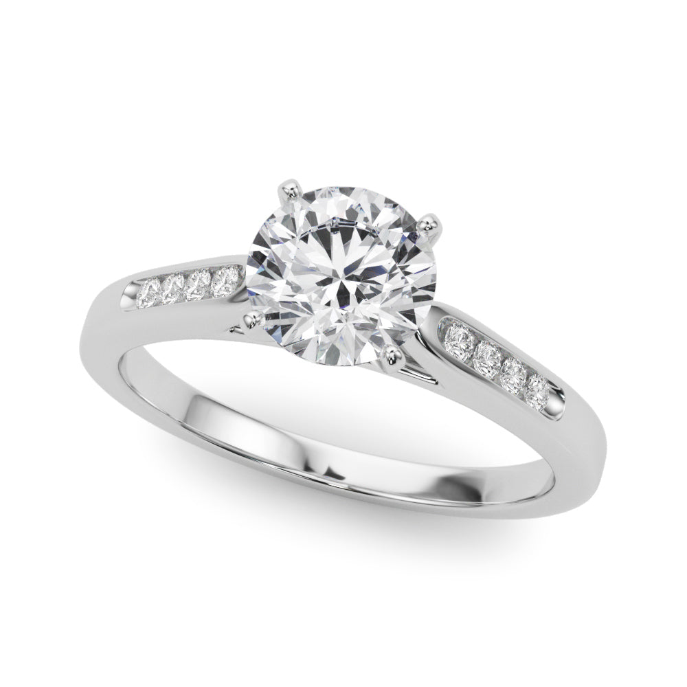 Single Row Channel Set Diamond Engagement Ring · 0.08 ct tw