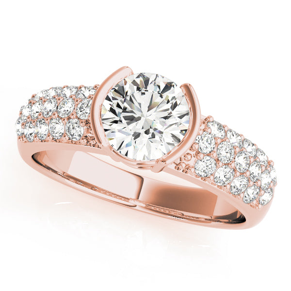 Round Pave Diamond Engagement Ring · 1.60 ct tw
