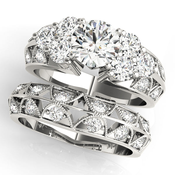 Cluster Sides Diamond Engagement Ring · 1.02 ct tw