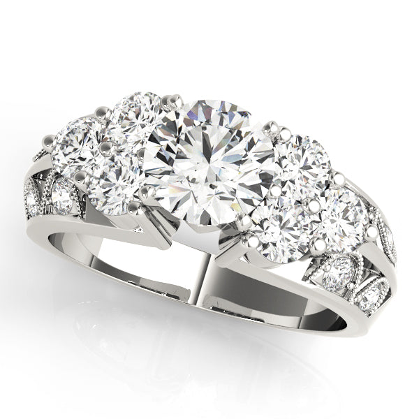 Cluster Sides Diamond Engagement Ring · 1.02 ct tw