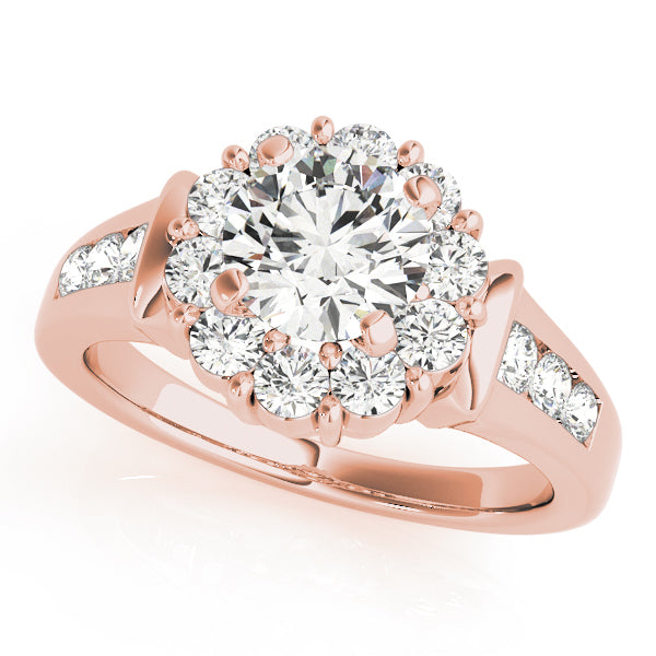 Round Halo Diamond Engagement Ring · 0.74 ct tw