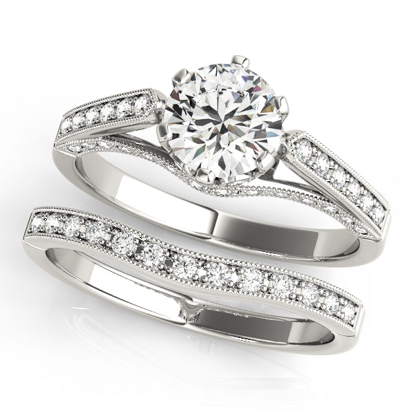 Round Single Row Prong Set Diamond Engagement Ring · 1.10 ct tw