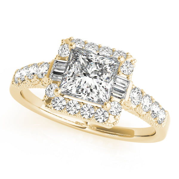 Square Halo & Cushion Diamond Engagement Ring · 1.46 ct tw