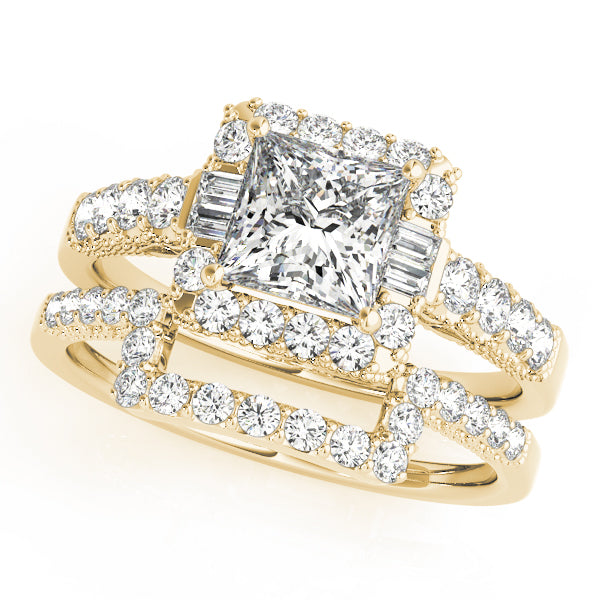 Square Halo & Cushion Diamond Engagement Ring · 1.84 ct tw