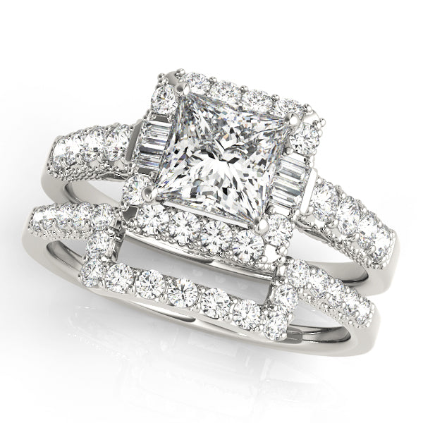 Square Halo & Cushion Diamond Engagement Ring · 2.03 ct tw
