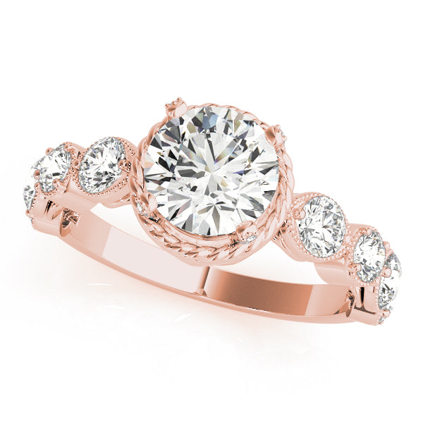 Round Cluster Sides Diamond Engagement Ring · 1.56 ct tw
