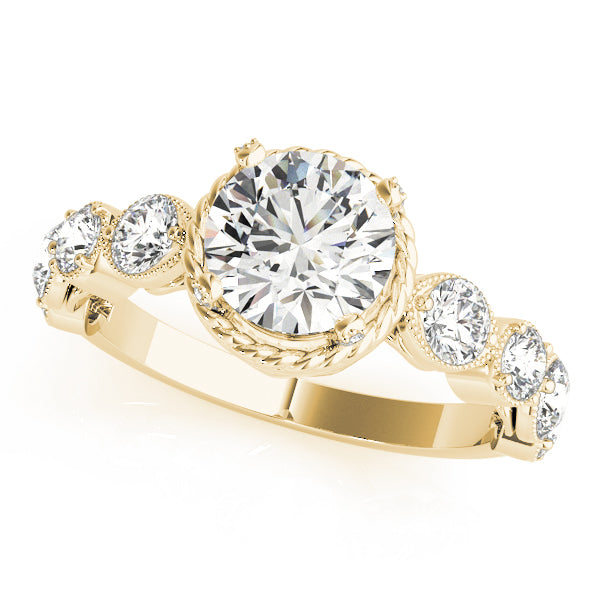 Round Cluster Sides Diamond Engagement Ring · 1.56 ct tw