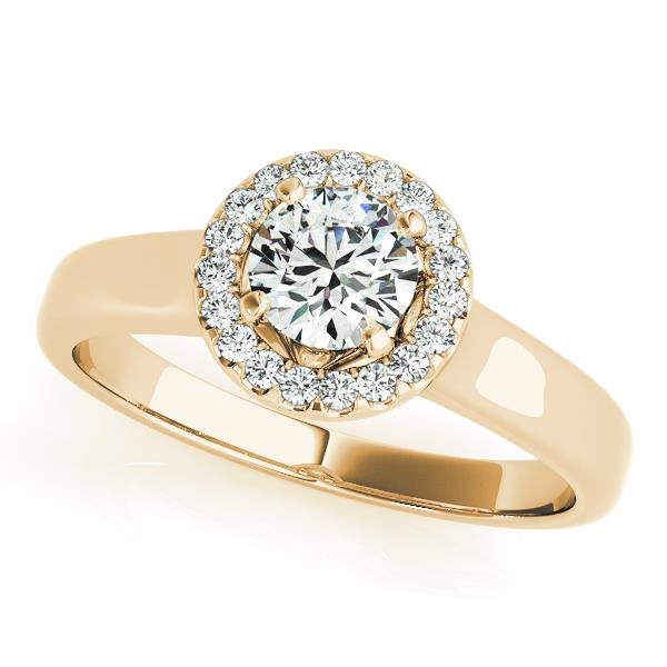 Round Halo Diamond Engagement Ring · 0.10 ct tw