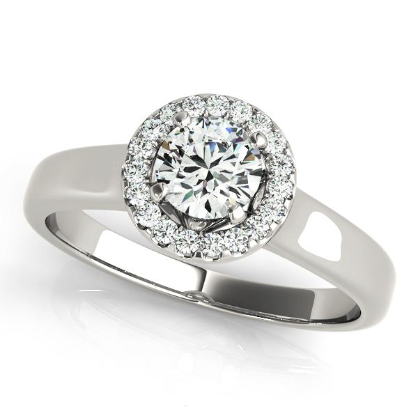 Round Halo Diamond Engagement Ring · 0.10 ct tw