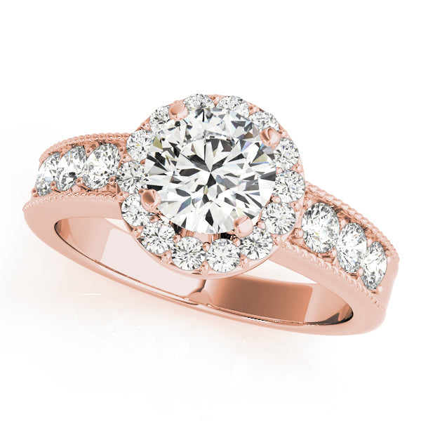 Round Halo Diamond Engagement Ring · 0.70 ct tw
