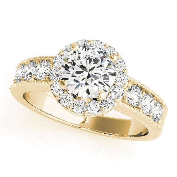 Round Halo Diamond Engagement Ring · 0.70 ct tw