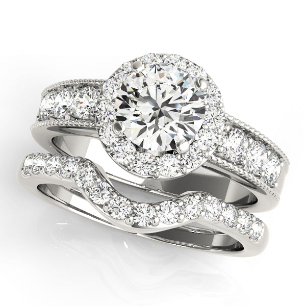 Round Halo Diamond Engagement Ring · 0.70 ct tw