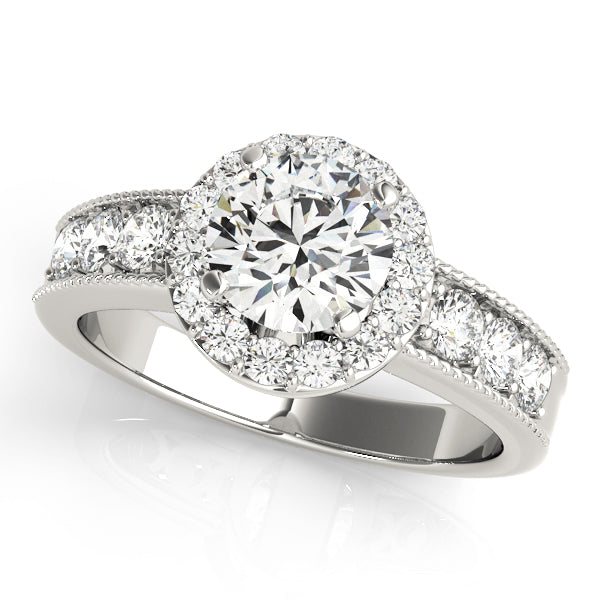 Round Halo Diamond Engagement Ring · 0.70 ct tw