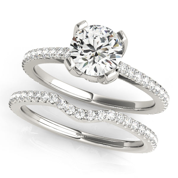 Round Single Row Prong Set Diamond Engagement Ring · 0.74 ct tw