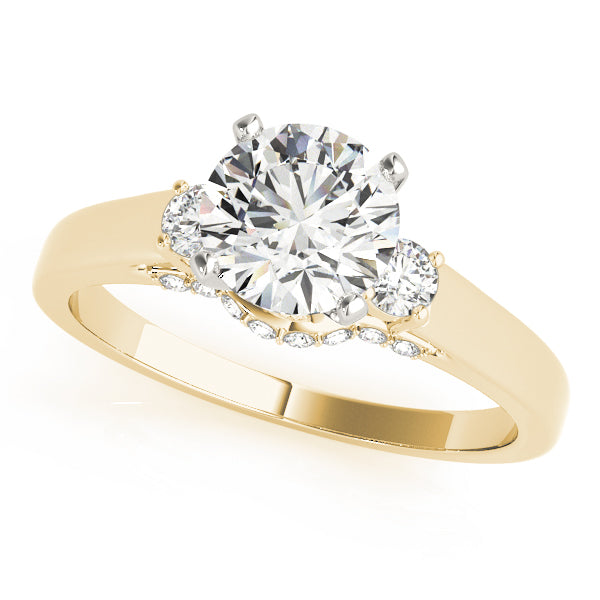Round Three-Stone Diamond Engagement Ring · 0.28 ct tw