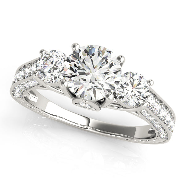 Round Three-Stone Diamond Engagement Ring · 2.29 ct tw