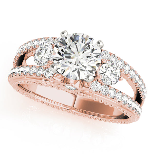 Round Three-Stone Diamond Engagement Ring · 0.51 ct tw