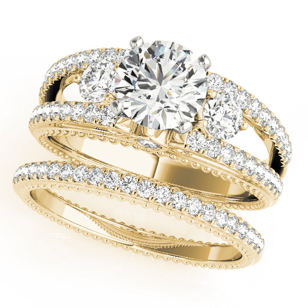Round Three-Stone Diamond Engagement Ring · 0.51 ct tw
