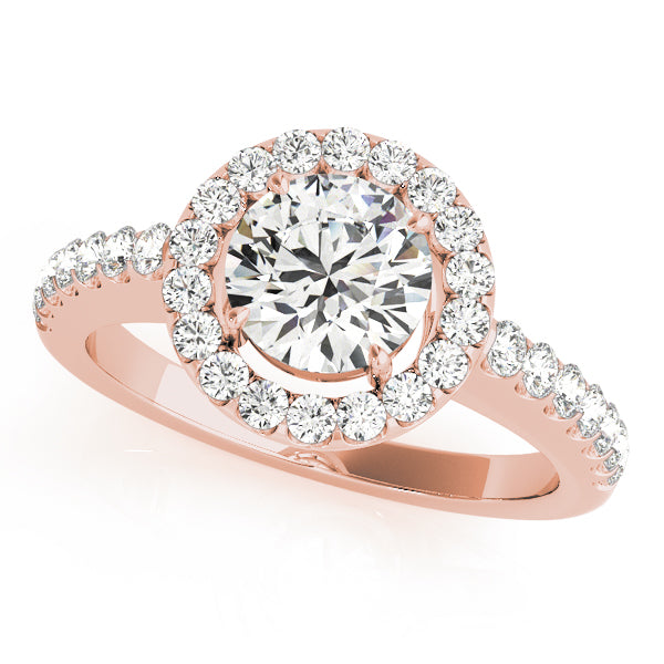 Round Halo Diamond Engagement Ring · 0.72 ct tw